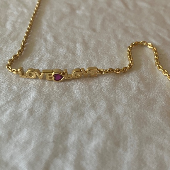 Kate Spade: Gold Tone “Love Love” Bracelet- Red Heart Accent- Pink Dust Bag - Picture 10 of 14